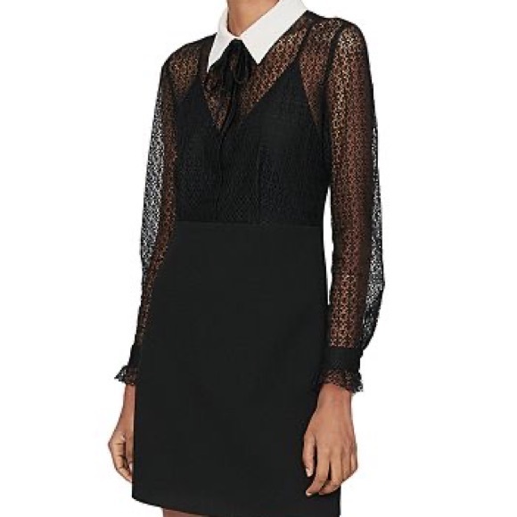 NWT MAJE Ramon Contrast-Collar
Lace Mini Dress Black Size Small MSRP
$415 - Picture 5 of 17